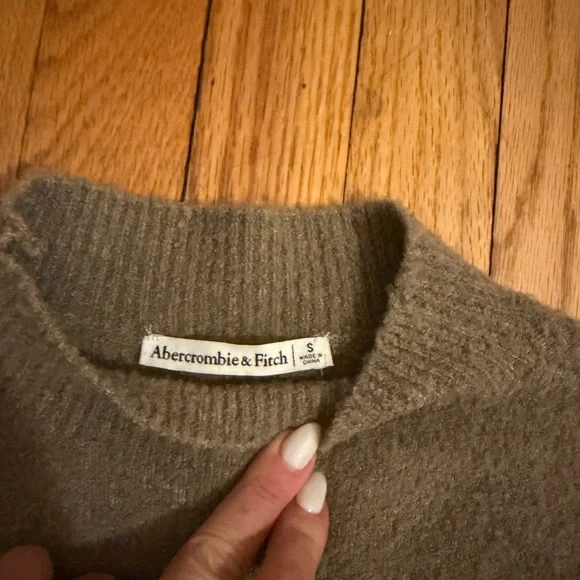 Abercrombie & Fitch Bouclé Sweater Dress Tan Short Sleeve Size S - Picture 3 of 6